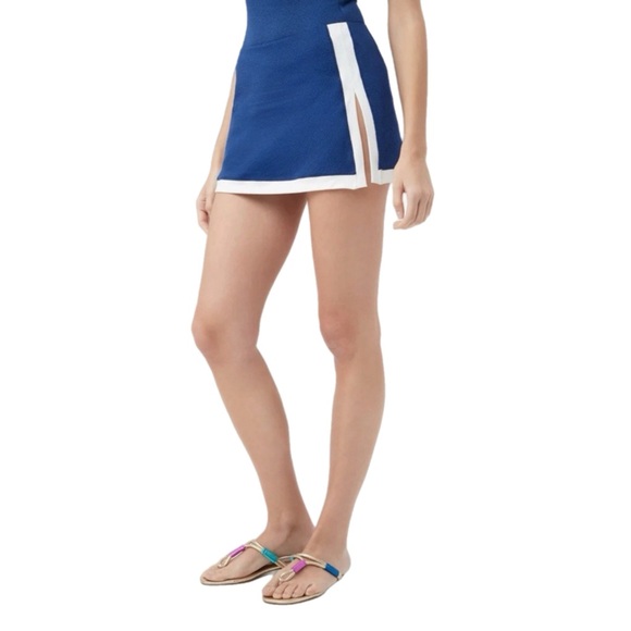 Trina Turk Other - NWT TRINA TURK $98 MSRP Women’s Navy & White Court Side Mini Skirt Swim Cover